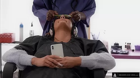 MODERN-DAY SINS - Ebony Babe DICKED DOWN In PUBLIC SALON! ALMOST CAUGHT BY CLIENT!