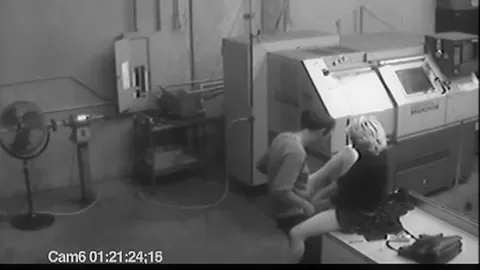 Co workers masturbating in horny office warehouse