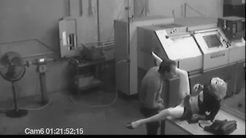 Co workers masturbating in horny office warehouse