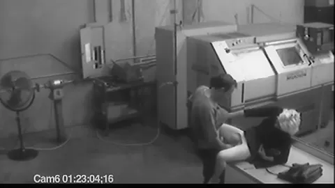 Co workers masturbating in horny office warehouse