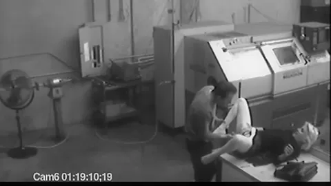 Co workers masturbating in horny office warehouse