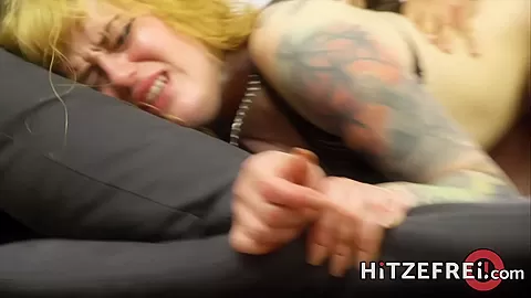 HITZEFREI German tattooed slut has her holes penetrated