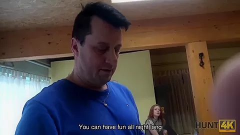 HUNT4K. Couple is tired of bowling, guy wants money, chick wants sex