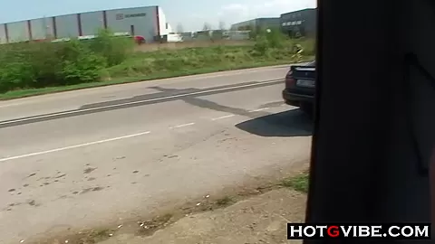 Skinny Slut Fucks Boys in Public