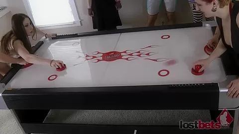 Strip Air Hockey with Aubrey Cherry Belle Devon