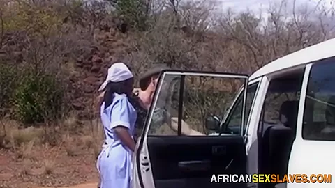 White Rancher Takes African Maid To The Outback For Wild Outdoor Fucking