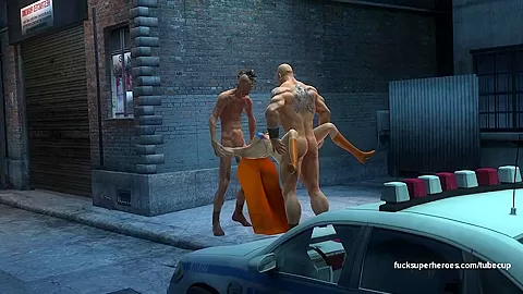 Super Chick gets gang banged in a back alley