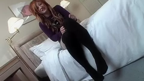 Asian redhead takes dick in her hot tight pussy