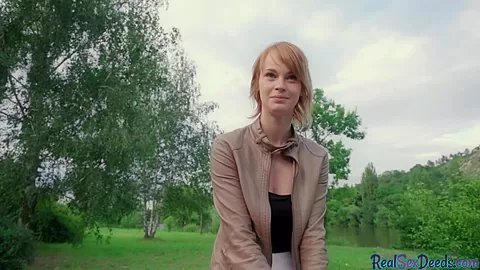 POV redhead teen 18+ public sucks and rides big fat cock