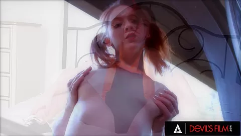 DEVILS FILM - Horny Redhead teen 18+ Deepthroats A Big Cock Before Riding It Like A Pro