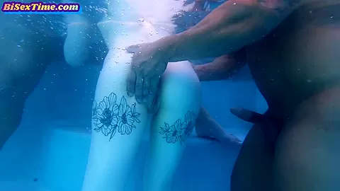 Underwater Bi MMF ***with inked babe eager of cum