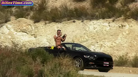 Outdoor bisex MMF DP ***with busty deepthroating babe