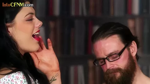 BJ and HJ CFNM orgy in the library with dirtytalking babes