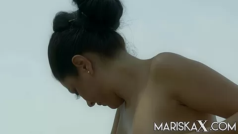MARISKAX Mariska takes on two dicks outdoors