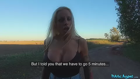 Teasing Dirty Talking Busty Blonde - PublicAgent