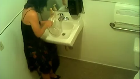 Piss fetish office whore peeing in the pot