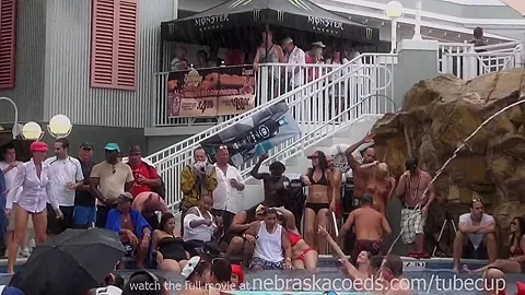 this tropical resort pool party is just warming up