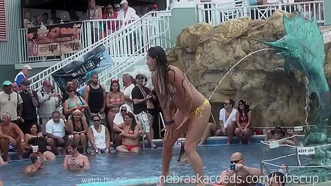this tropical resort pool party is just warming up