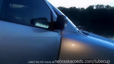 new girl gets naked next to river and masturbates in my truck