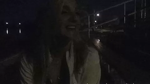 hot blonde masturbating in public on her bleachers