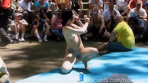 chicago amateurs oil wrestling at nudist resort