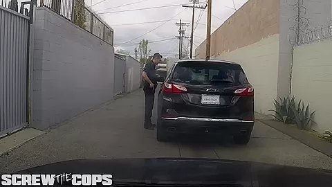 Screw the Cops - Busty Italian MILF fucks a cop