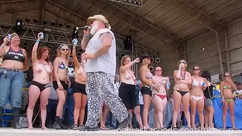 massive titty contest at iowa biker rally
