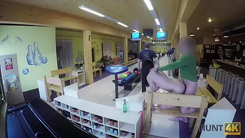 HUNT4K. Hunter is looking for awesome sex for money in bowling place