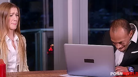 Lazy Bimbo Gets Boned in the Bottom by Her Black Boss to Save Her Job GP1806 - PornWorld