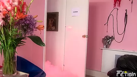 Busty vampire enjoys having lesbian sex with blonde babe on the sofa