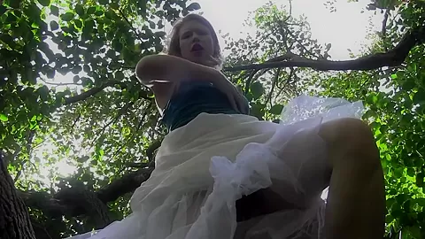 She Climbs On Tree And Fingers Her Pussy - NaughtyGirls