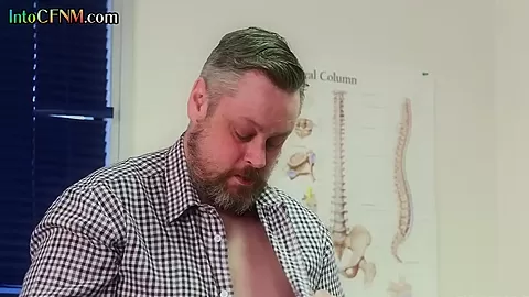 CFNM femdom nurses give group HJ to small cock patient