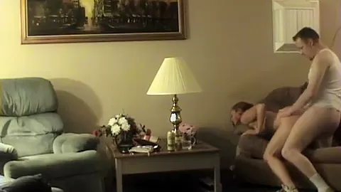 Slutty teen 18+ doggystyled on the couch