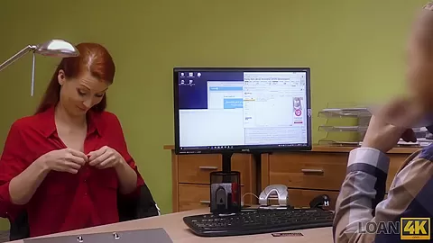 LOAN4K. Agent screws busty redhead because she really needs money