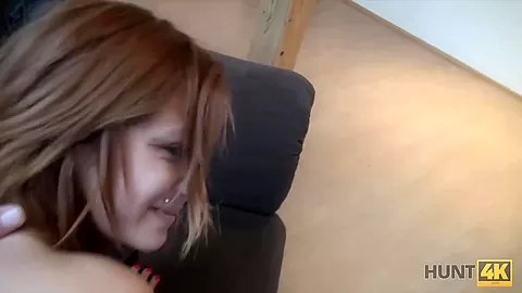 HUNT4K. Cuckold cant stop his girlfriend selling her very hot body
