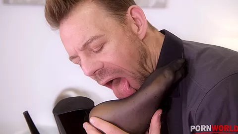 Handcuffed Hungarian's Hot Footjob - PornWorld