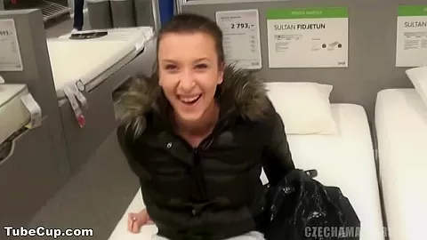 CZECH AMATEURS - HORNY BRUNETTE GETS FUCKED IN PUBLIC TOILETS