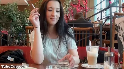 CZECH AMATEURS - HORNY BRUNETTE GETS FUCKED IN PUBLIC TOILETS