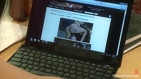 Busted Watching Porn at Work Boss Punishes Bad Employee w Her Own Cock