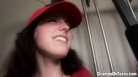 teen 18+ gym slut fucked by big old dong