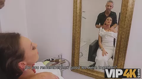 VIP4K. The visit of the hair salon on the weeding day turns into brides cheating on