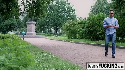 Aleksandra in Cute Aleksandra Meets Him In The Park For Creampie Fun - TeensFucking