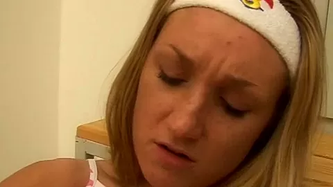 Cute teen 18+ with a silver dildo