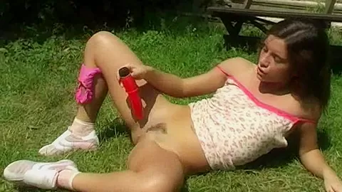 Sweet teen 18+ masurbating outdoors