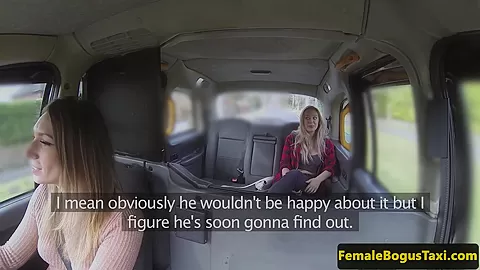 Queening les cab driver scissoring busty babe