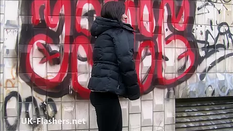 Daring Belindas public flashing and brunettes wild outdoor masturbation with naughty European exhibitionist
