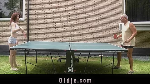 Old perv man gets to be sucked by a redhead teen 18+