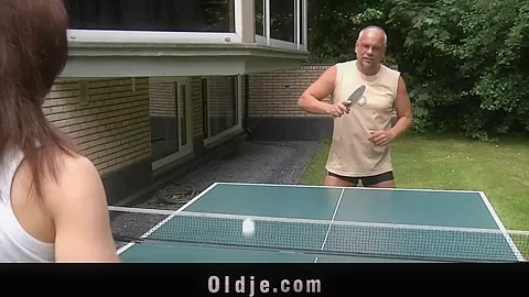 Old perv man gets to be sucked by a redhead teen 18+