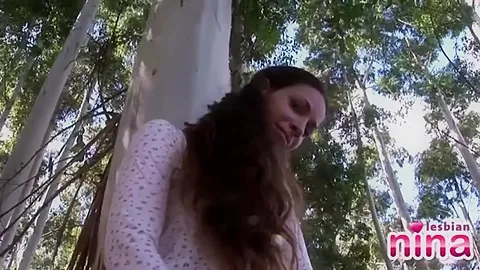 Solo teen 18+ fondling her pussy outdoors