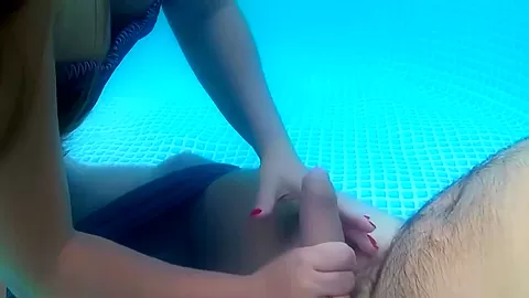 My Boyfriend Went On Vacation, And I Decided To Jerk Off To His Friend In The Pool! 6 Min